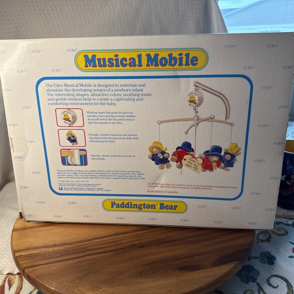 Eden Paddington Bear Musical Mobile 0-5 Months 1998 Tested  Complete